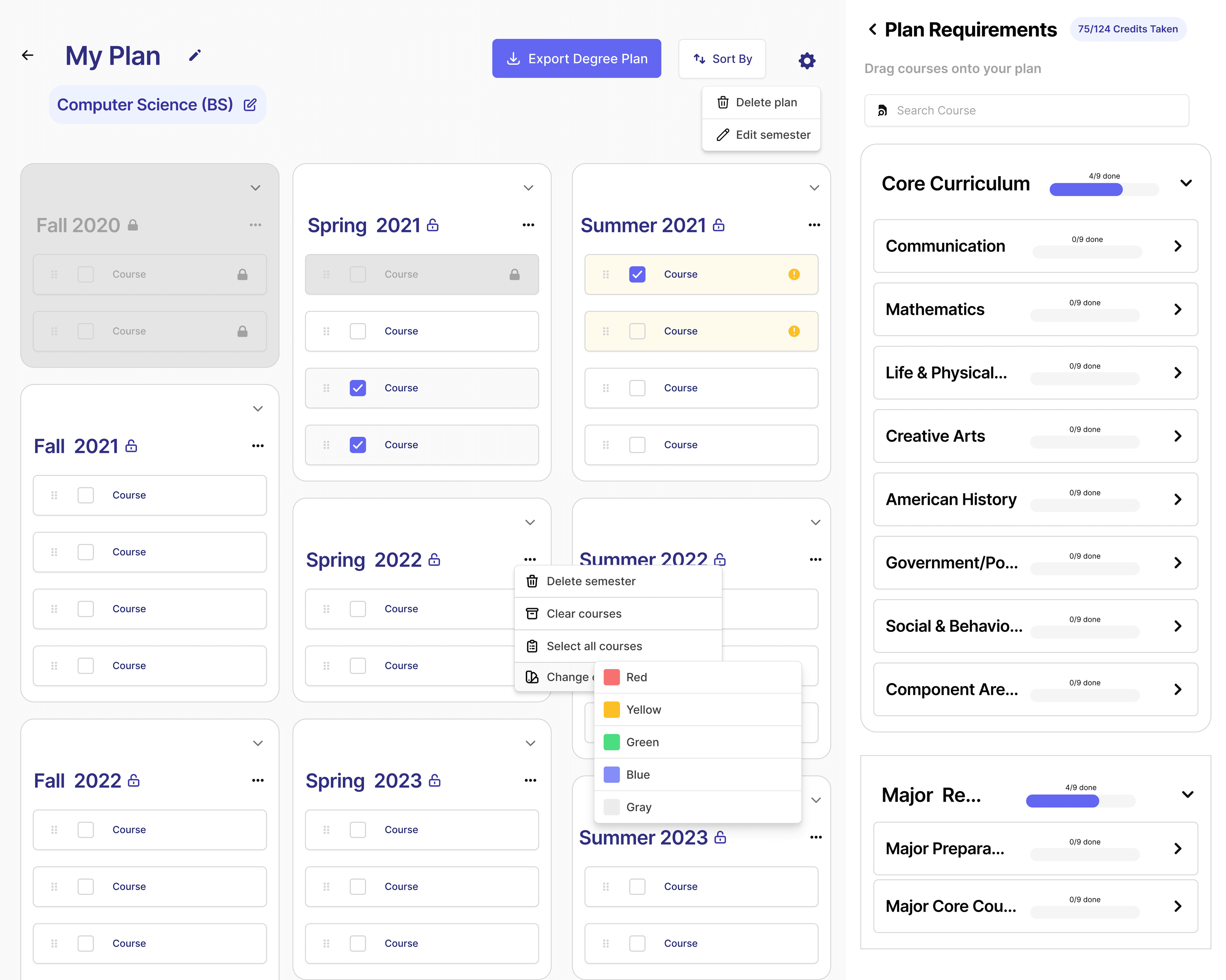 Planner screenshot